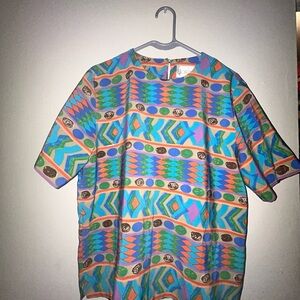 Colorful Geometric Patterned Top